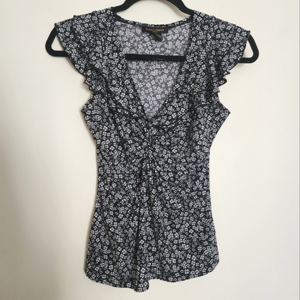 [Pick 2 Items for $8!] Susan Lawrence Petite Ruffle Top Size PS